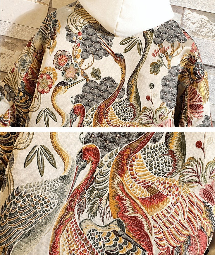 Spring and Autumn New Jacket Men Windproof Full Embroidery Men's Baseball Collar Coat Large Size Shirt Tide Men's Clothing