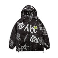 Winter Splash Ink Graffiti Padded Jacket Men Thicken